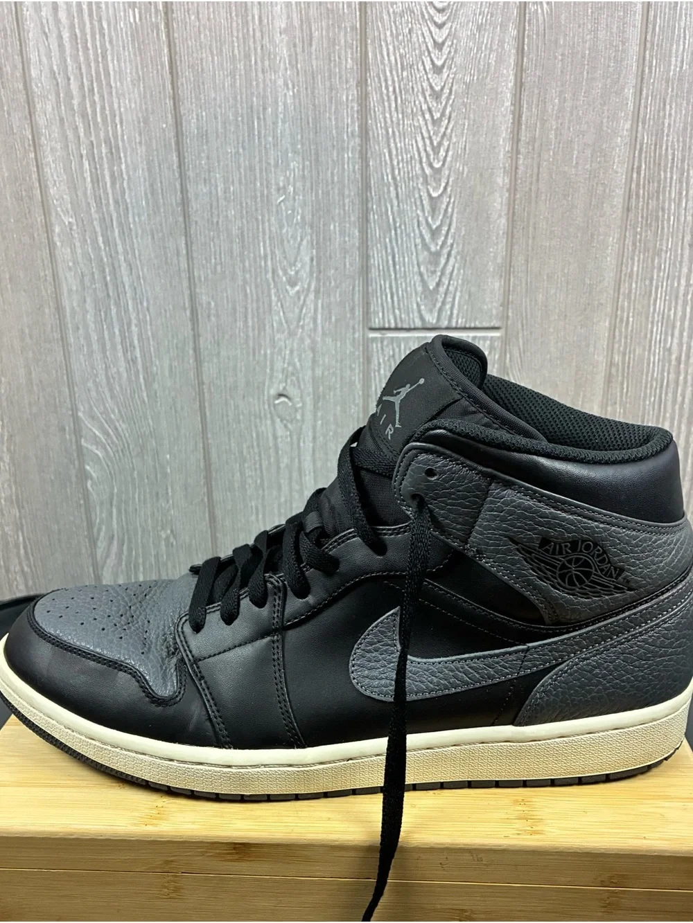 Nike Air Jordan 1 Retro Mid Black and Gray Men's Y2K Sneakers